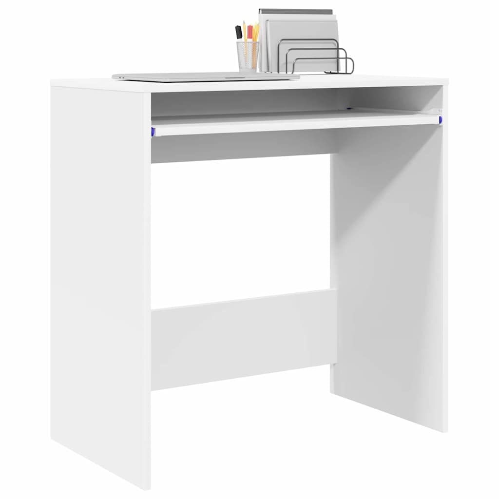 Desk with Shelf White 77.5 x 43 x 79 cm Engineered Wood